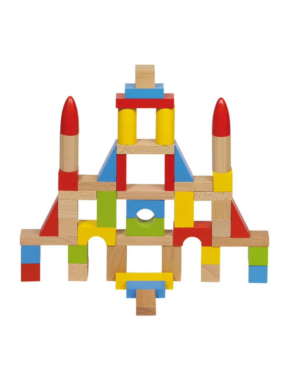 Houten Bouwblokken in Tas, 50st.