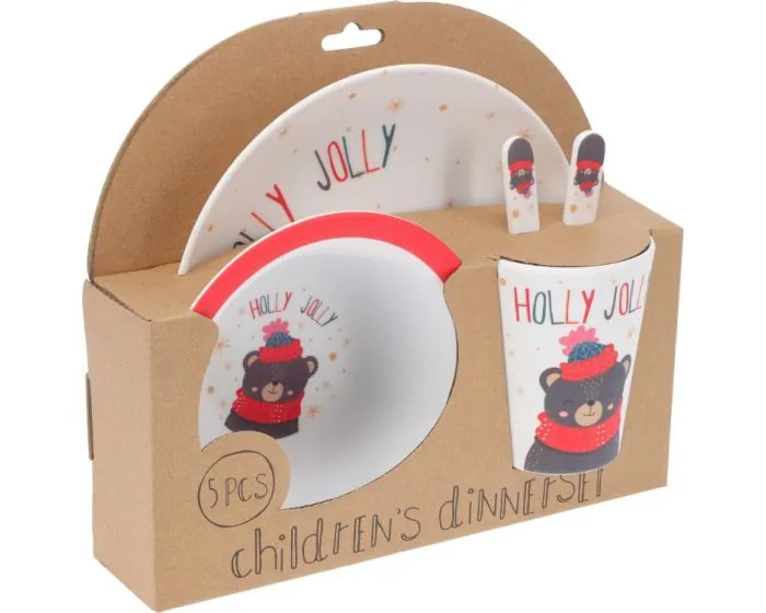KERST KINDERSERVIES MELAMINE 5DELIG