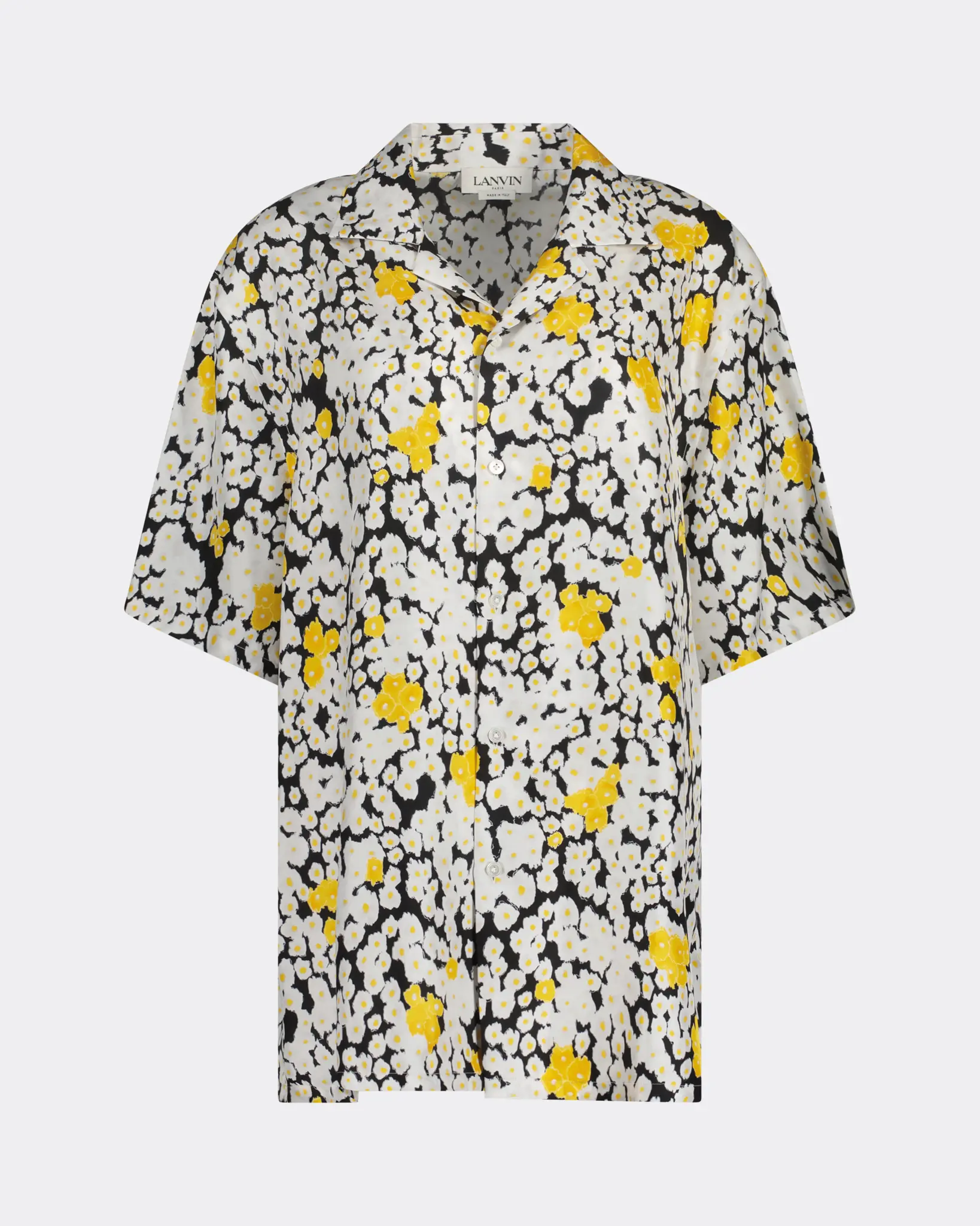 Lanvin Paris Printed Bowling Shirt Zwart