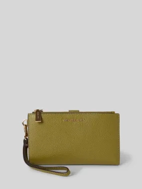 MICHAEL Michael Kors Leren portemonnee met labelapplicatie, model 'JET SET' in olijfgroen