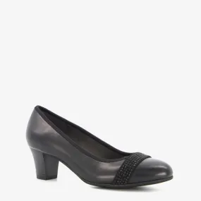 Softline dames pumps zwart met strass steentjes