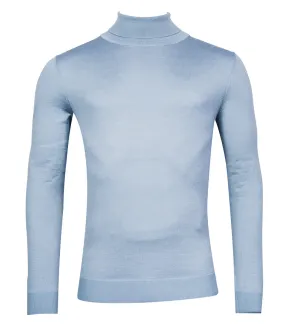 Thomas Maine heren lichtblauw coltrui merino wol